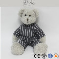 lovely stuffed teddy bears toy in stripe dress